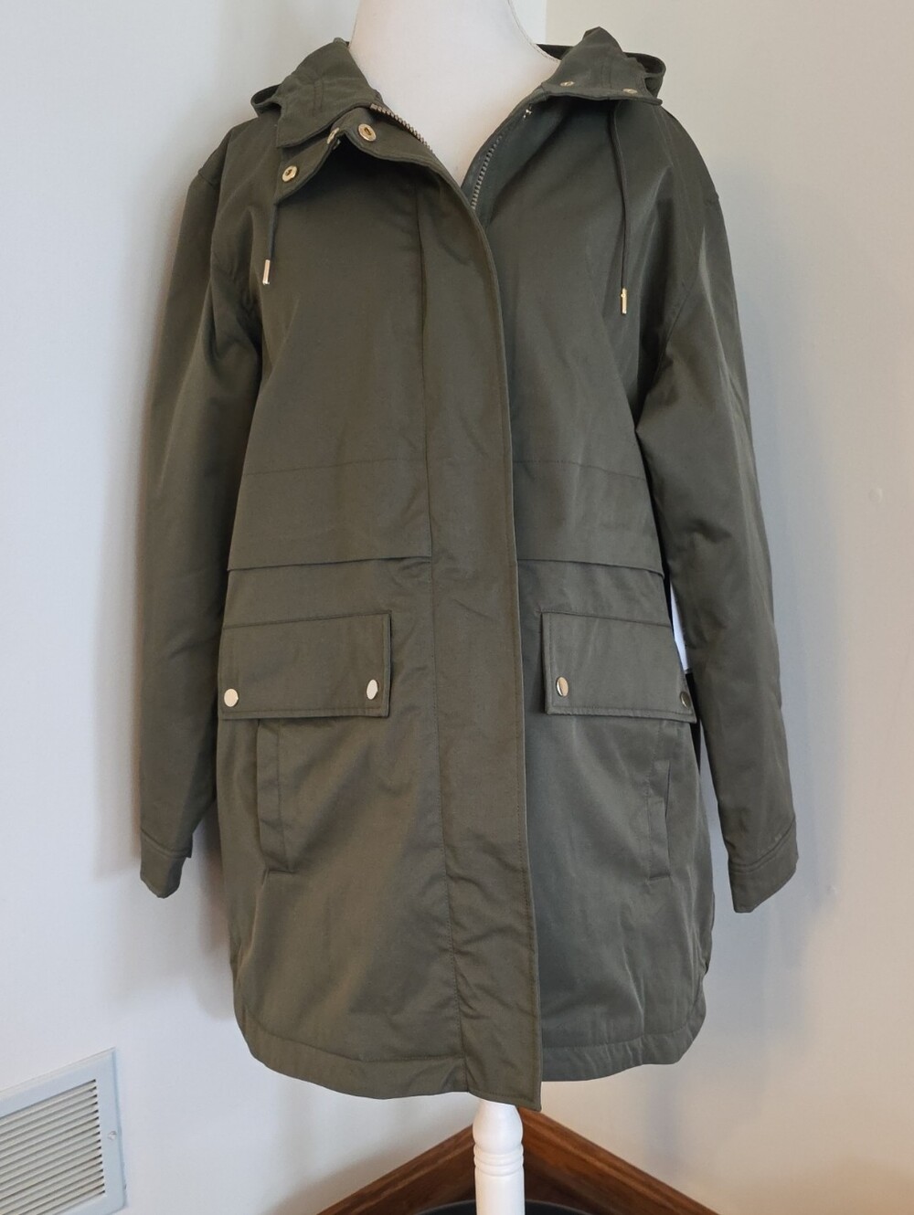 Liz Claiborne Olive Green Hooded Parka Jacket Anorak Women's Size 1X - NEW